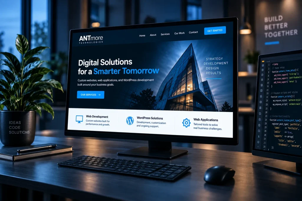 Web design and development services by ANTmore Technologies