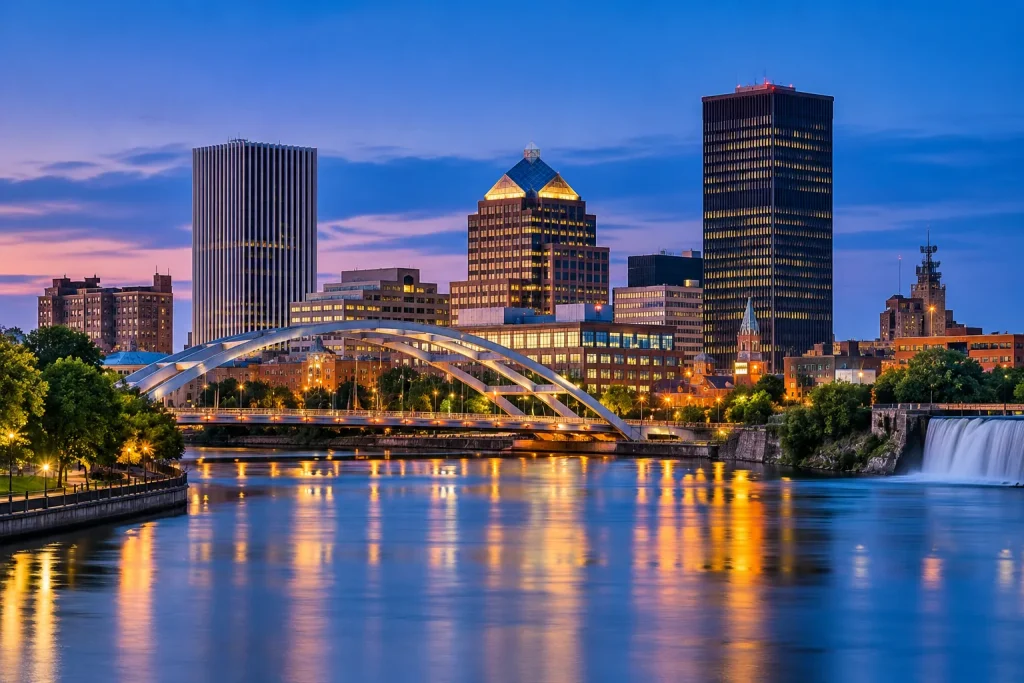 Rochester NY skyline representing ANTmore Technologies web development services