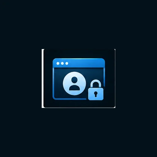 Icon showing a secure client portal with a user profile and padlock.