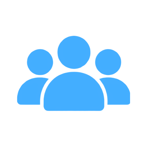 Education and Childcare Website Development Blue people icon representing education and childcare website development